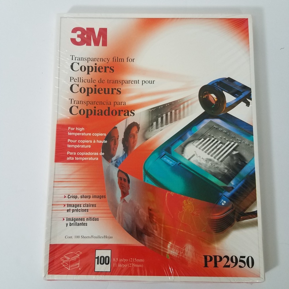 3M Transparency Film for Laser Copiers 100 Sheets PP2950 NEW Sealed